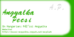 angyalka pecsi business card
